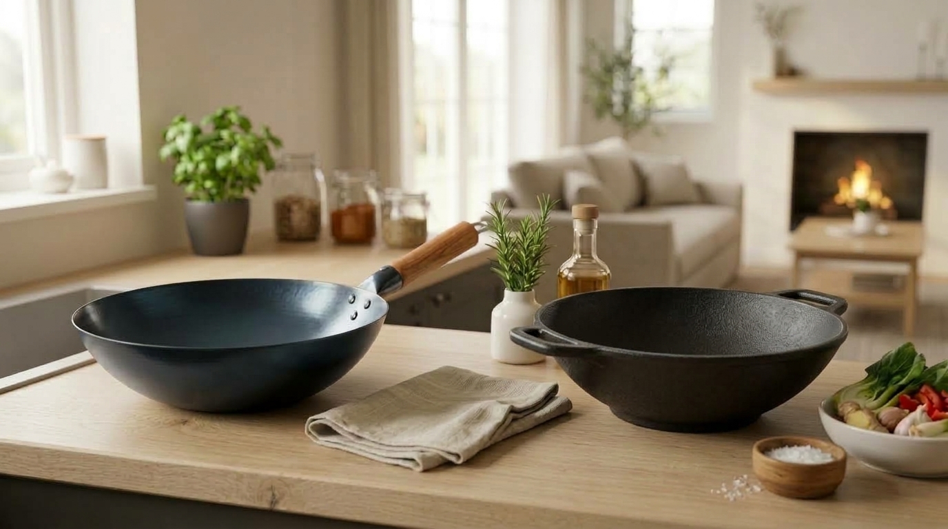 Cast Iron vs Carbon Steel Wok: Weight & Heat Test