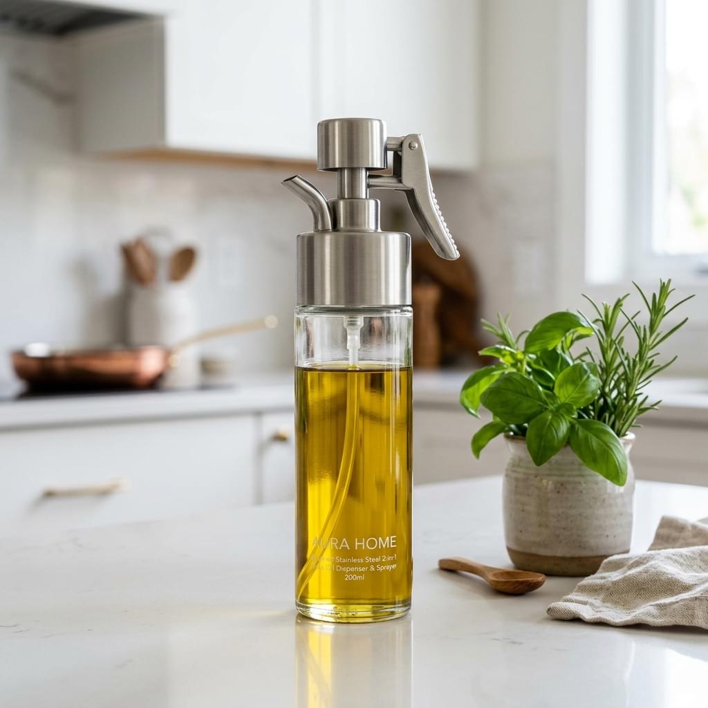 2-in-1 Glass Oil Sprayer & Dispenser Bottle (Mist & Pour)