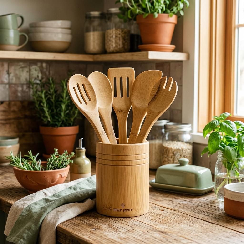 Totally Bamboo 6-Piece Organic Wooden Cooking Utensil Set