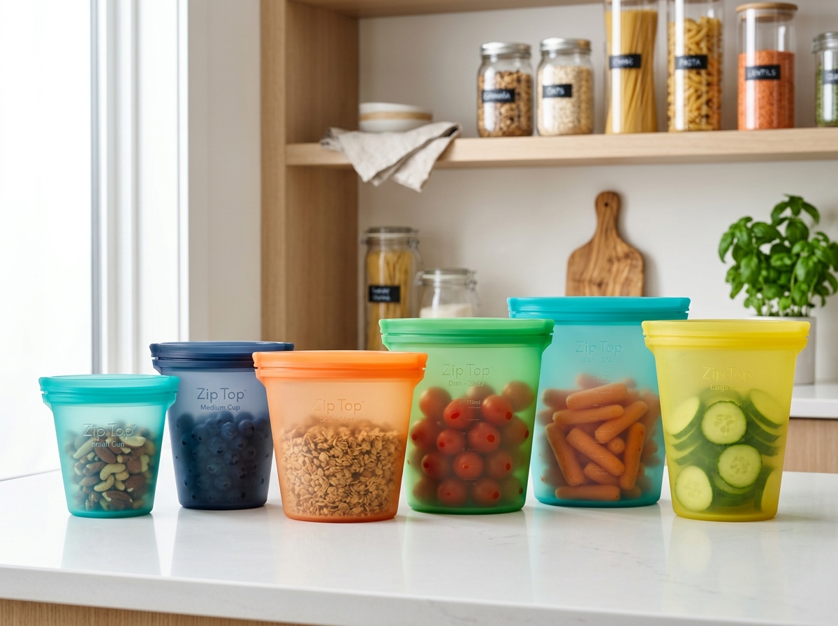 Zip Top Reusable 100% Platinum Silicone Container Set